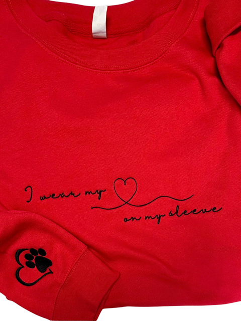 I wear my heart on my sleeve with paw heart.